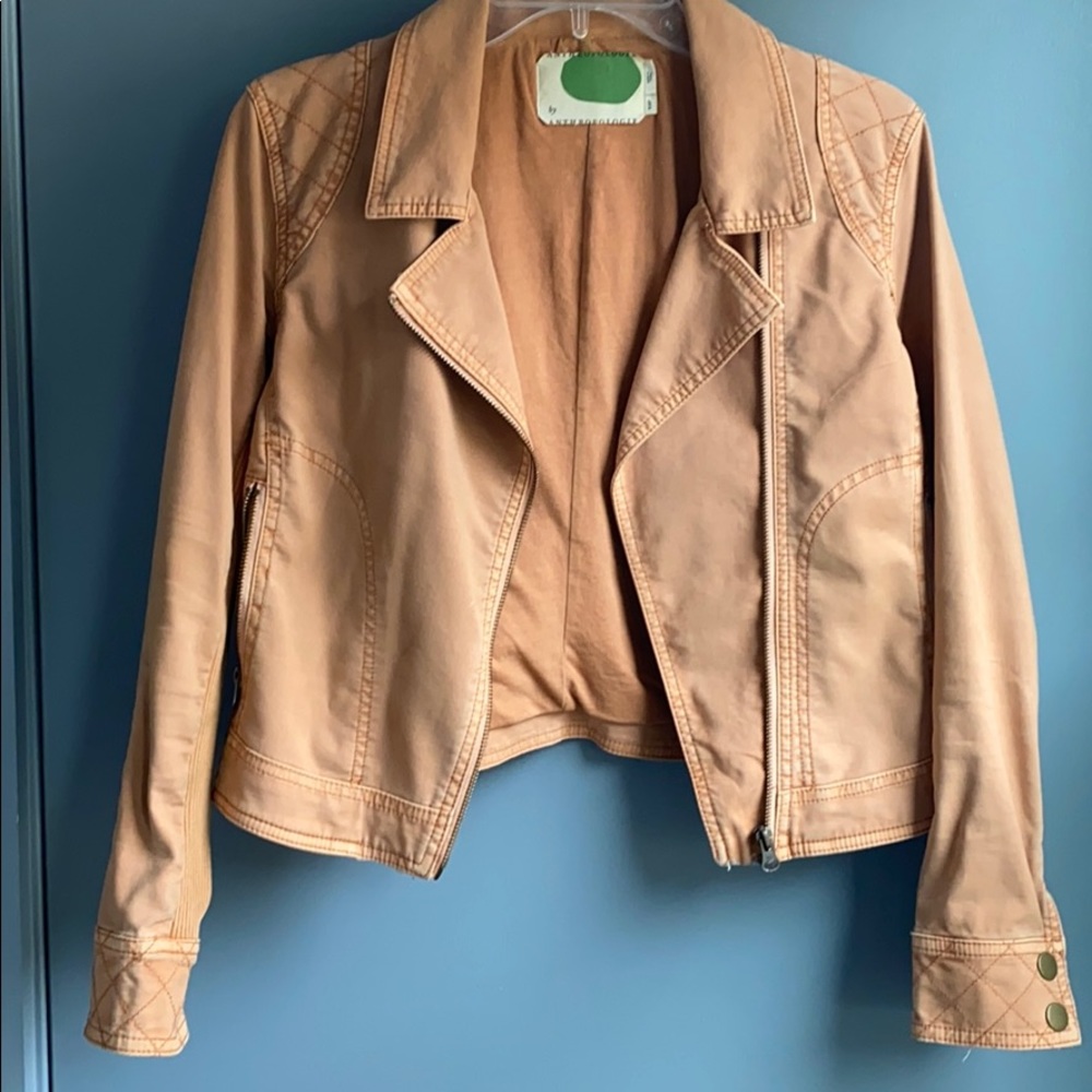 Anthropologie Petite Tangerine Moto Jacket
